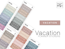 Load image into Gallery viewer, Vacation Planner Stickers • Minimalist Planning • Organizer • Transparent Planner Stickers • Schedule • Personalized Daily Weekly Monthly