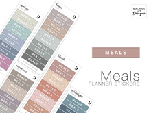 Load image into Gallery viewer, Meals Planner Stickers • Minimalist Planning • Organizer • Transparent Planner Stickers • Schedule • Payment Daily Weekly Monthly