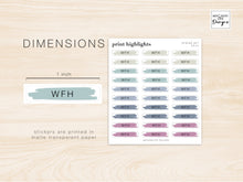 Load image into Gallery viewer, Work from Home Planner Stickers • Minimalist Planning • Organizer • Transparent Highlights • Schedule • Personalized Daily Weekly Monthly