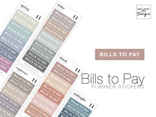 Load image into Gallery viewer, Bills to Pay Planner Stickers • Minimalist Planning • Organizer • Transparent Planner Stickers • Schedule • Payment Daily Weekly Monthly