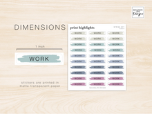 Load image into Gallery viewer, Work Planner Stickers • Minimalist Planning • Organizer • Transparent Highlights • Schedule • Personalized Daily Weekly Monthly
