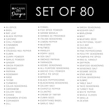 Load image into Gallery viewer, This is the list of the Spices included in the Minimalist Labels - Set of 80