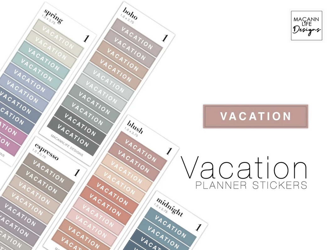 Vacation Planner Stickers • Minimalist Planning • Organizer • Transparent Planner Stickers • Schedule • Personalized Daily Weekly Monthly