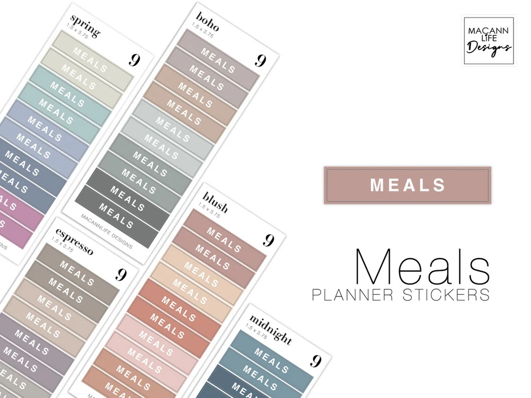 Meals Planner Stickers • Minimalist Planning • Organizer • Transparent Planner Stickers • Schedule • Payment Daily Weekly Monthly