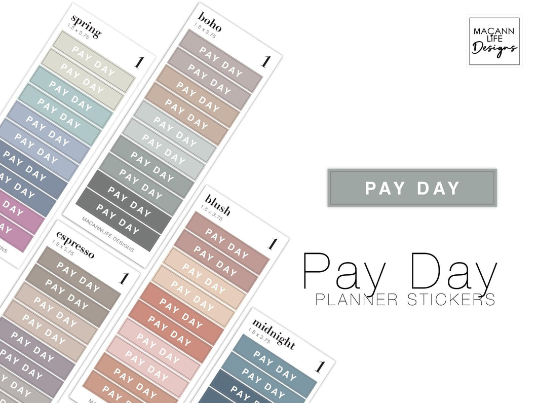 Pay Day Planner Stickers • Minimalist Planning • Organizer • Transparent Planner Stickers • Schedule • Personalized Daily Weekly Monthly